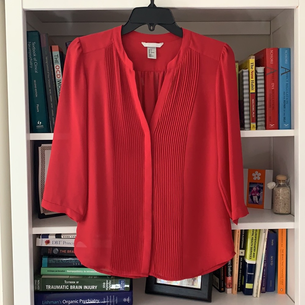 Raspberry H&M 3/4 sleeve blouse, size 6